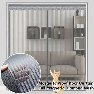 Mosquito Proof Door Curtain Full Magnetic Diamond Mesh Screen Door Household Non Perforated Insect Proof Encrypted Mesh Partition Curtain