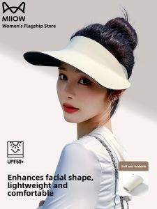 MiiOW | Womens Summer Cycling Sun Hat UV Protection Foldable Empty Top Wide Brim Hat Casual Style Travel Scenarios Nylon Material