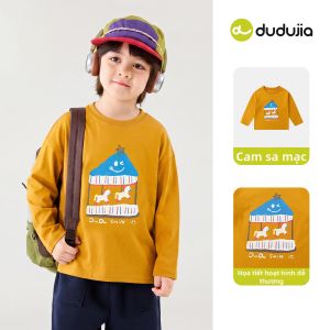 DUDUJIA | Áo Thun Tay Dài 100% Cotton Cho Trẻ Em