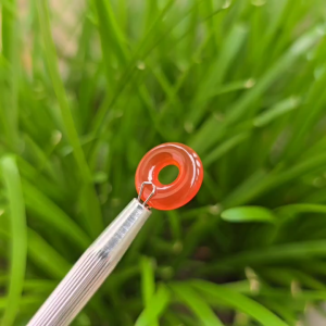 Q2458 Mặt khấu bình an - Charm đồng điếu mập Hippy Ngọc Agate Đỏ đường kính 14mm làm mặt dây chuyền mix vòng tay chất đẹp chuẩn tự nhiên - Phong Thủy TUDO