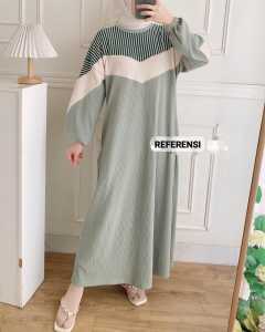 Midi knit salur premium/tissa Dress/motif baru/hijaberss
