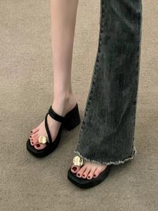 Dép Cao Gót Đế Dày Thời Trang Mùa Hè Cho Nữ Dép Xỏ Ngón Đế EVA Đế Cao Su Thường Ngày Dép Xỏ Ngón Đế Cao Gót Đế Dày