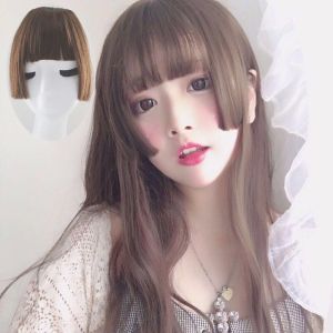 Three knife flat bangs wig cos Ji hair style face trim Lolita daily cute sideburns princess cut bangs