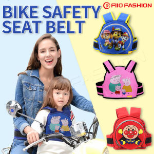 Universal Kid Motorcycle Safety Belt with Storage Bag Rear Seat Grab Handle Strap Harness Adjustable
