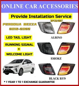 (1 Year Warranty) Perodua Bezza 2016 - 2022 Dragon Scale Albino LED Tail Lamp With Signal Running Light Lampu Belakang