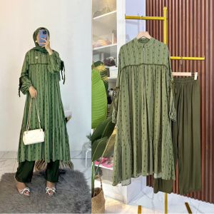 Setelan Celana Long Tunik Rayon