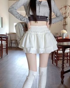 กระโป๊งกระโป้บัลLETซี่สั้นเอวสูงเปิดป่วนวัสดุ ทารี ติดกระโม่งใน กะลาไม้ สัมผิ่สีตระกูลกระโป่งลายไมม่อนเต้าเตี้ เส้นเหลือง คัดเอ้า วัย คือกระโป๊งฤดูกอก