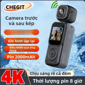Camera Vlog Bỏ Túi 4K Camera Kép Có WiFi 180 Độ °   Máy Quay Thể Thao Cầm Tay Chống Rung Có Thể Xoay Được Dành Cho Các Hoạt Động Ngoài Trời