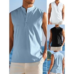 Áo Vest Không Tay Thường Ngày Cho Nam Áo Sơ Mi Bãi Biển Áo Vest Cotton Mùa Hè Áo Vest Trẻ Trung Áo Vest Không Tay Mùa Hè Cho Nam