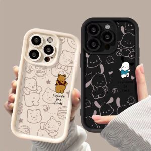 Phone Case  Pacha Dog Winnie the Pooh For iphone 11 12 13 14 15 Pro Max Casing silicone xr xs Max 7 8 Plus 11Pro 13Plus