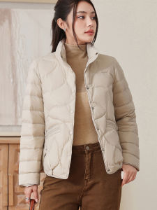 NVSHENJI | Winter Lightweight Short Puffer Jacket Womens Stylish Stand Collar White Duck Down Warm Outerwear Fashionable Korean Style