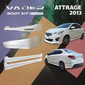 ชุดแต่งรถยนต์สเกิร์ต หน้า หลัง ข้าง รอบคัน Mitsubishi Attrage ปี 2013 (งานไม่ได้ทำสี) ABS พร้อมตะแกรงช่องลม สวยเฉียบ