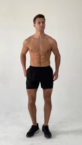 Quần Short Chạy Bộ Nam Hai Lớp Thoáng Khí Nhanh Khô Nhiều Túi Tập Gym Thể Thao Mùa Hè