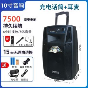 Temeisheng 8-Inch Bluetooth Speaker with Bass Stereo Outdoor Portable Karaoke USB Drive Dance Square Speaker High Power