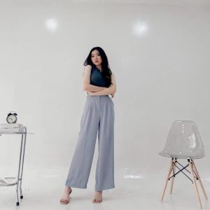 CELANA KULOT HIGHWAITS LOOSE PANTS PANJANG  KULOT POLYESTER ANTI KUSUT KULOT CELANA PANJANG WANITA TERMURAH LOOSE PANTS  TERBARU