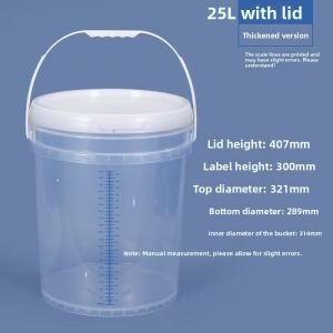 Large Capacity Plastic Bucket 20-50L Transparent Scale with Lid 24 Hour Urine Retention Disinfection Measurement Kitchen Tool
