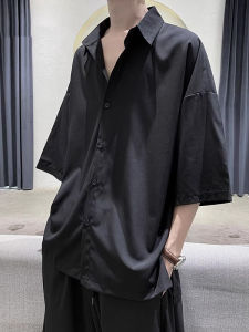 Áo Sơ Mi Nam Tay Ngắn Ice Silk Mùa Hè 2025 Dáng Rộng Thoải Mái Nửa Tay Áo Khoác Ngoài Thường Ngày Chất Liệu Polyester