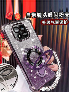 Full Cover Xiaomi Redmi Note14 pro Phone Case with Airbag Magnetic Absorption Silicone Soft Shell Lens Film Protection Anti-Fall Womens Style