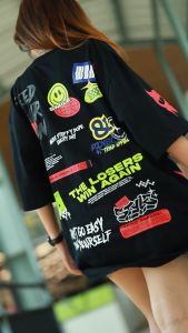 Triad T-Shirt Oversize Feed Your Brain | Kaos Oversized Graffiti Streetwear Pria dan Wanita A4793