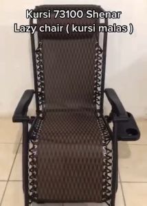 KURSI LIPAT -KURSI SANTAI - KURSI ZERO GRAVITY - 73100 - BLACK - BONUS TEMPAT GELAS/BOTOL - SHENAR - perabotmurah