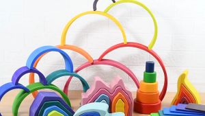 POLLY มอนเตสซอรี่ Montessori - บล็อกไม้สายรุ้ง เรนโบว์บล็อค Rainbow block ของเล่นไม้เสริมพัฒนาการ