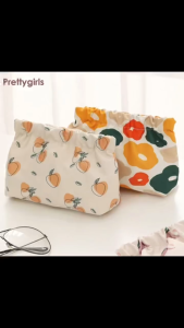 Makeup Storage Bag Coin Purse Colorful Fruits Flowers Printing Coin Purses/ Portable Waterproof Lipstick Cosmetic Bag/ Small Coin Money Key Jewelry Storage Bag