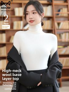 miiow | Long Sleeve Wool Sweater for Women Warm Coat