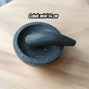 Cobek Batu Asli 14.cm motif Modern 100% batu asli termurah