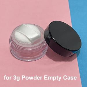 HNKMP | 【3g Plastic Empty Loose Powder Jar With Makeup Puff Box Sifter Container Cosmetic Jar Portable Powder Box Refillable Case】
