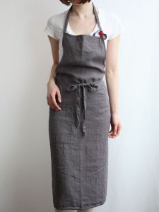 Household Linen Material Apron with Japanese and Korean Minimalist Style