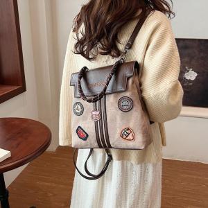 2025 New Fashionable Retro Large Capacity College Backpack Handbag Travel Bag Dual Shoulder Bag Casual Style for Youth