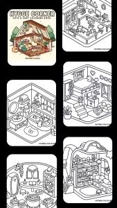 Hygge Corner Coloring Book Cute And Easy Coloring Book Buku Mewarnai Untuk Anak Dan Dewasa Kertas Tebal