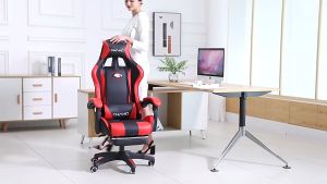 [Free-sun]เก้าอี้เกมมิ่ง มีนวด สีแดงสีฟ้า เก้าอี้ esport ปรับความสูงได้ Gaming Chair เล่นคอมหรือนอนได้