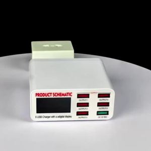Bộ Sạc USB 8A QC3.0 Có Màn Hình LCD Trạm Sạc Nhanh 6 Cổng Để Bàn Dành Cho Điện Thoại Thông Minh Và Máy Tính Bảng