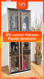 SIV Modular Plastic Wardrobe Storage Cabinet Dust-Proof Magnetic Doors Large Capacity