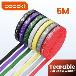 Toocki | Toocki 5m Organizer Cable Management Tearable Organizador Cables 10mm Width Winder Ties Phone Accessories Wire Cord Organizer