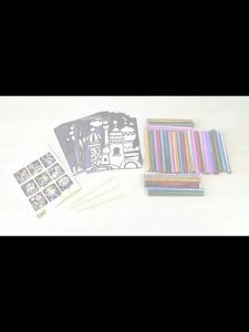 Set DIY Seni Tampal Kanak Kanak Bahan Kraftangan Kreatif Mainan Perempuan Prasekolah Lukisan Pelekat Warna Warni Viral Kids DIY Package Magic Art Stickers Kindergarten Stickers Girl Toys Gift 儿童diy手工制作材料包魔幻艺术贴画幼儿园用品粘贴画女孩玩具 A487