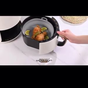 Alas Air Fryer silikon bpa free Anti Lengket Lipat Silicone pot bowl square kotak food grade frier