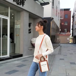 ELACCENT_ กระเป๋าสะพายข้าง กระเป๋าสะพายผญ กระเป๋าใส่เหรียญโทรศัพท์มือถือ PU ขนาดเล็ก ชุดการพิมพ์จดหมายออกแบบเฉพาะคุณภาพสูง