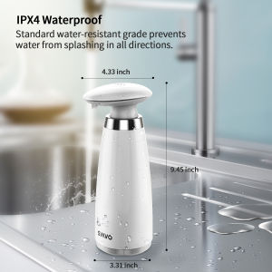 SVAVO 350ml automatic soap dispenser intelligent washing battery powered infrared sensor 3-level adjustable bathroom kitchen