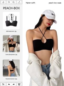 เซ็กซี่ไนลอน Bralette ฤดูร้อน Anti-SLIP รวบรวมหน้าอกรอบชุดชั้นในสตรีที่ถอดออกได้สายคล้องไหล่คู่