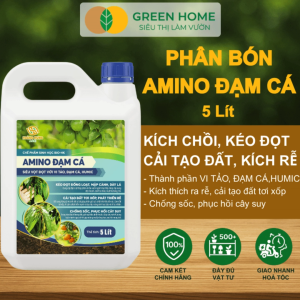 Đạm Cá Amino Hữu Cơ GreenHome Can 5 Lít Kích Rễ Kích Mầm Kéo Đọt Phục Hồi Nhanh Cây Trồng