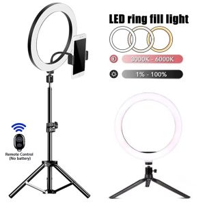 LED Selfie Ring Light Dimmable Photography LED Fill Lighring With Tripod Bluetooth Remote Control For Phone Video Live Recording