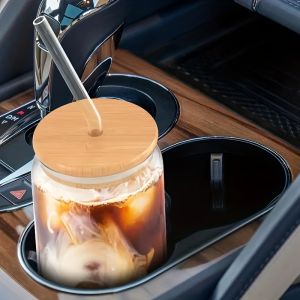 1/2/4/6pcs ถ้วยแก้วรูปกระป๋องพร้อมฝาปิดและฟาง 350ml/550ml ฟองชา น้ําผลไม้และแก้วเบียร์สําหรับเครื่องดื่มเย็น PARTY