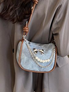Fashionable Beaded Handbag Womens Summer 2025 New Style Small Square Bag with Chain Single Shoulder Crossbody Bag High Quality