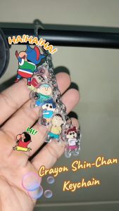 Crayon Shin-Chan Badminton Rantai Kunci Gantungan Kunci Keychain