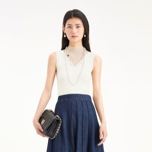 Koradior | Glam Accent Knitted Tank Top