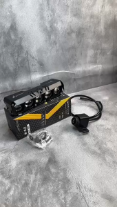 PAKET Saklar Lampu Tembak Lampu Biled Spion Moscow On Off On Breket Lubang Spion Universal Kiri Saklar Lampu Motor Saklar Kiri + Lampu Tembak LED Laser SQL 5 Mata Full Besi Premium Kuning-Putih 18W DC 12V-80V LED LASER GUN LAMPU SOROT KABUT 5 MATA COVER