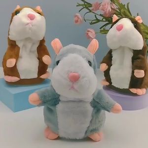 Cute Electric Talking Hamster Plush Toy-Interactive Plush Animals imitate your voice and nod to soothe accompany kids gift