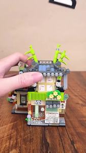 NEW Panda Pet Zoo Coffee Shop Store Fold Street View Shop Food House Building Blocks Kit Girls Bricks Model Kids Toy Children